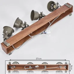 Plafonnier Pehefito Brun, Noir, 4 lumières