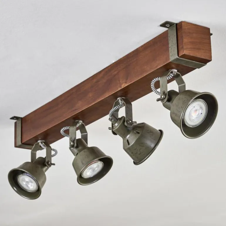 Plafonnier Pehefito Brun, Noir, 4 lumières