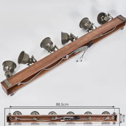 Plafonnier Pehefito Brun, Noir, 6 lumières