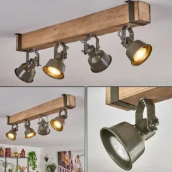 Plafonnier Pehefito Écru, Noir, 4 lumières