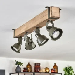 Plafonnier Pehefito Écru, Noir, 4 lumières