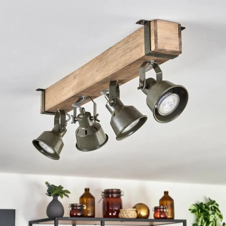 Plafonnier Pehefito Écru, Noir, 4 lumières