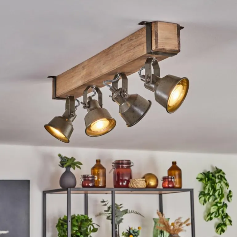 Plafonnier Pehefito Écru, Noir, 4 lumières