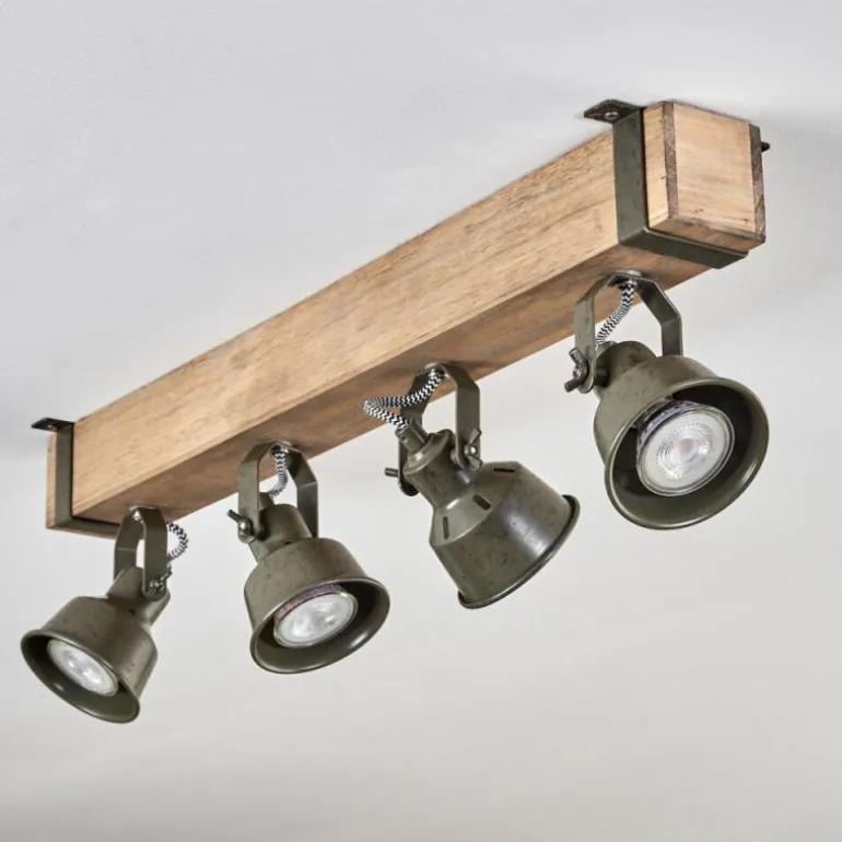 Plafonnier Pehefito Écru, Noir, 4 lumières