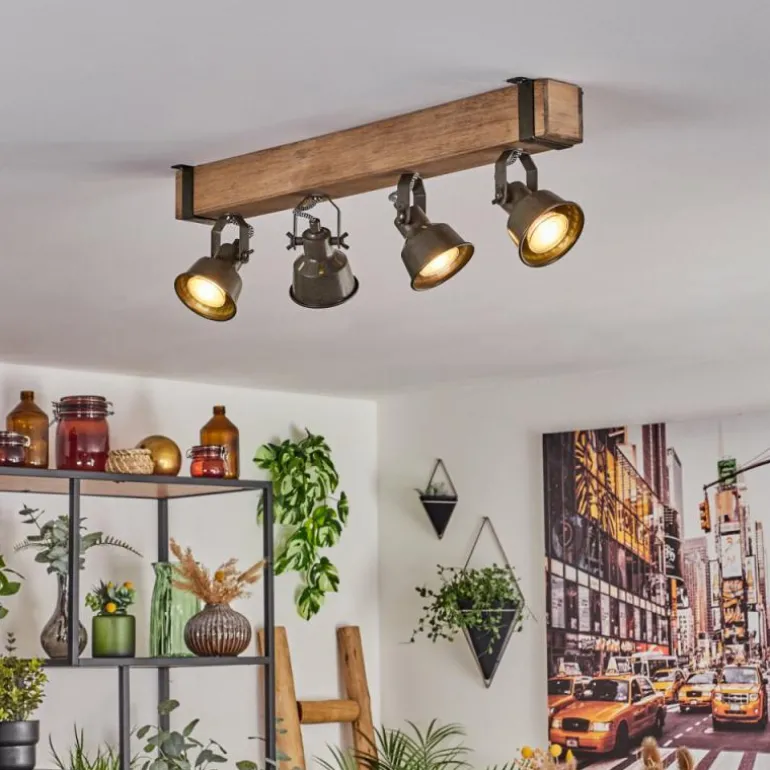 Plafonnier Pehefito Écru, Noir, 4 lumières