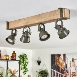 Plafonnier Pehefito Écru, Noir, 4 lumières