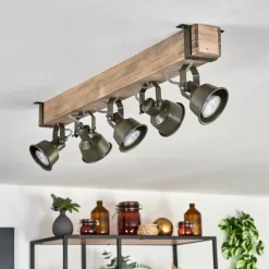 Plafonnier Pehefito Écru, Noir, 5 lumières