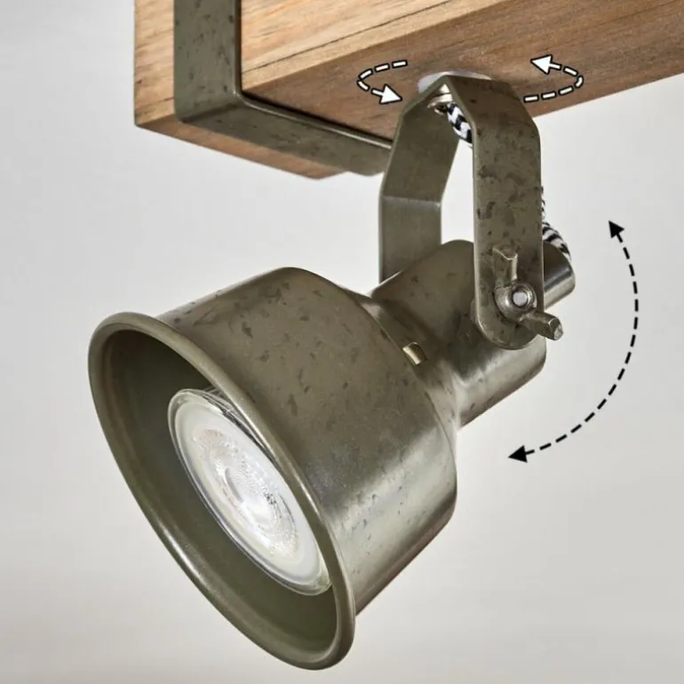 Plafonnier Pehefito Écru, Noir, 5 lumières