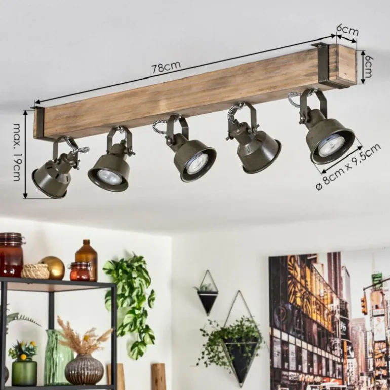 Plafonnier Pehefito Écru, Noir, 5 lumières