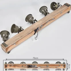 Plafonnier Pehefito Écru, Noir, 5 lumières