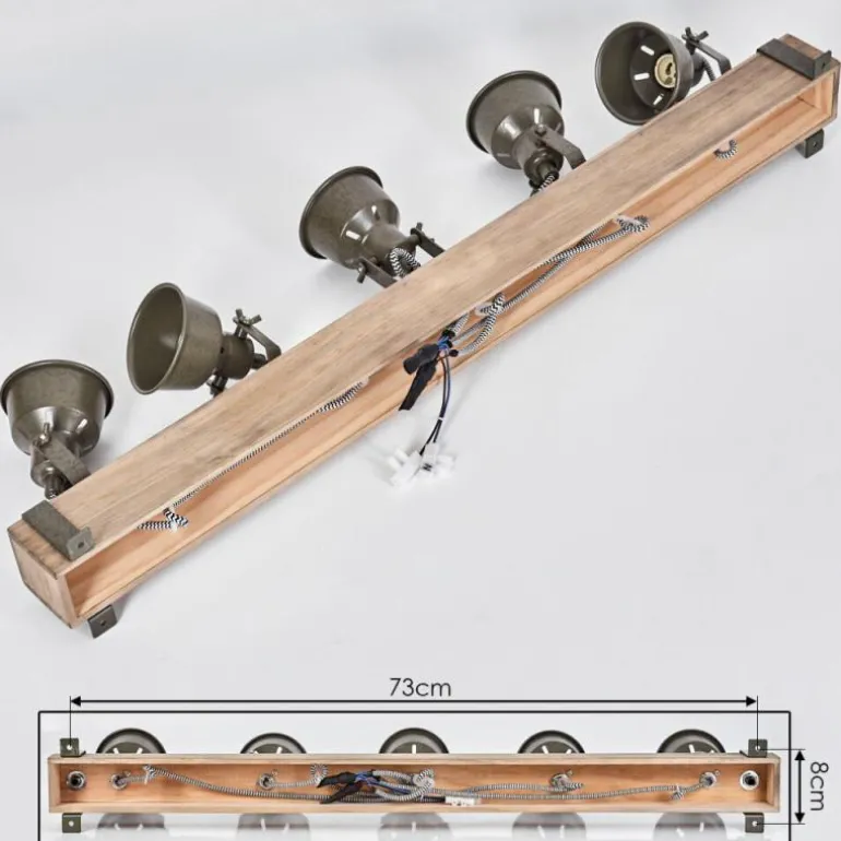 Plafonnier Pehefito Écru, Noir, 5 lumières