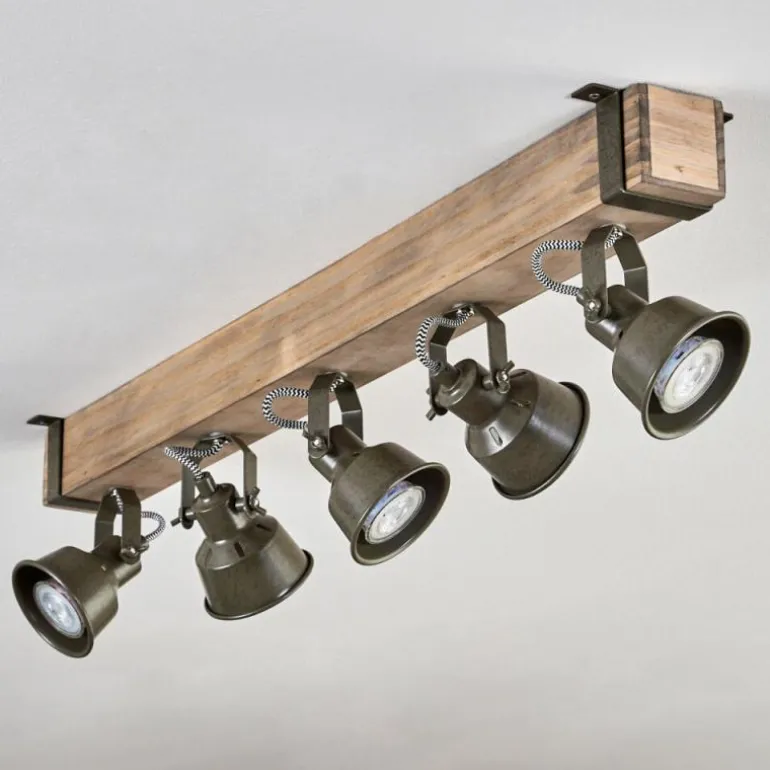 Plafonnier Pehefito Écru, Noir, 5 lumières