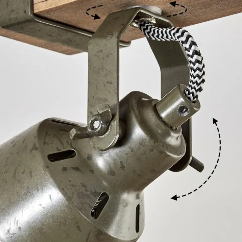 Plafonnier Pehefito Écru, Noir, 6 lumières