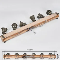 Plafonnier Pehefito Écru, Noir, 6 lumières