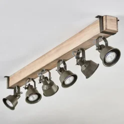 Plafonnier Pehefito Écru, Noir, 6 lumières