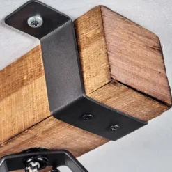 Plafonnier Pehefito Gris, Bois foncé, Noir, 4 lumières