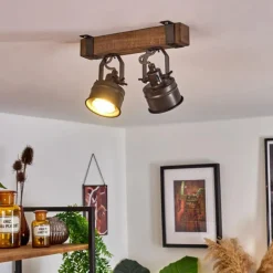 Plafonnier Pehefito Noir, 2 lumières