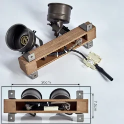 Plafonnier Pehefito Noir, 2 lumières