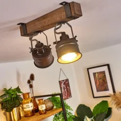 Plafonnier Pehefito Noir, 2 lumières