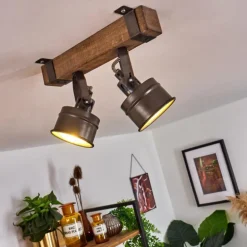 Plafonnier Pehefito Noir, 2 lumières