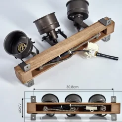 Plafonnier Pehefito Noir, 3 lumières