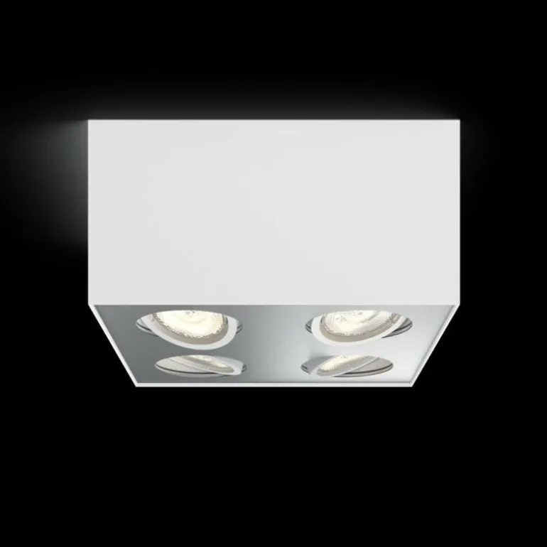 Plafonnier Philips Box LED Blanc, 4 lumières