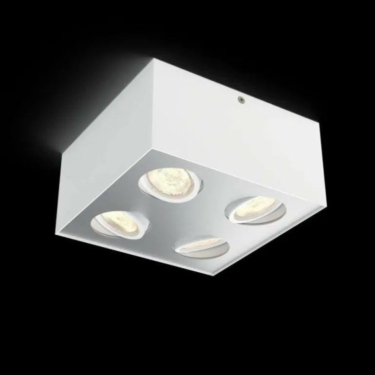 Plafonnier Philips Box LED Blanc, 4 lumières