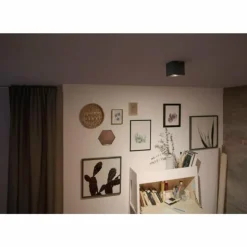 Plafonnier Philips Box LED Noir, 1 lumière