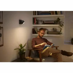 Plafonnier Philips Hue Buckram LED Noir, 1 lumière, Télécommandes