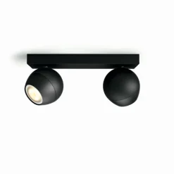 Plafonnier Philips Hue Buckram LED Noir, 2 lumières, Télécommandes