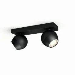 Plafonnier Philips Hue Buckram LED Noir, 2 lumières, Télécommandes