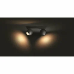 Plafonnier Philips Hue Buckram LED Noir, 2 lumières, Télécommandes