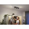 Plafonnier Philips Hue Buckram LED Noir, 3 lumières, Télécommandes