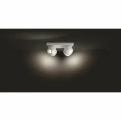 Plafonnier Philips Hue Buckram LED Blanc, 4 lumières, Télécommandes