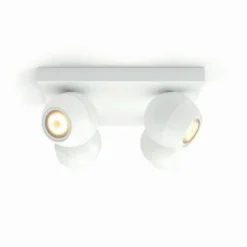 Plafonnier Philips Hue Buckram LED Blanc, 4 lumières, Télécommandes