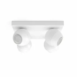 Plafonnier Philips Hue Buckram LED Blanc, 4 lumières, Télécommandes