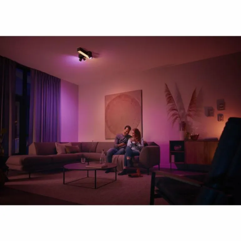 Plafonnier Philips HUE Centris LED Noir, 3 lumières, Changeur de couleurs