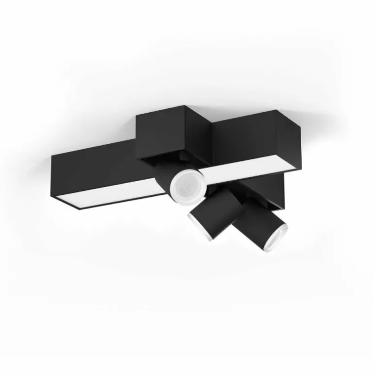 Plafonnier Philips HUE Centris LED Noir, 3 lumières, Changeur de couleurs