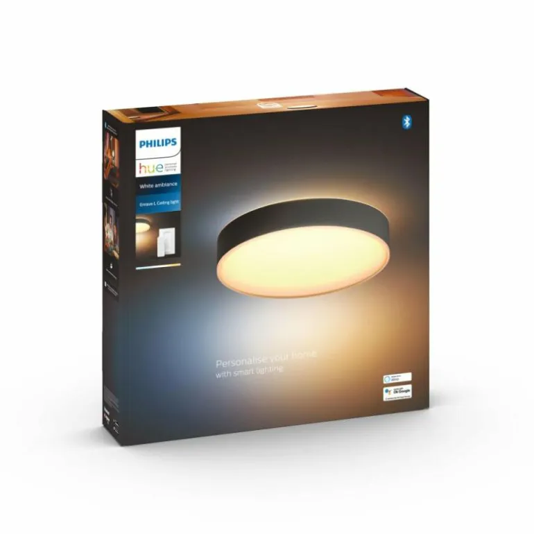 Plafonnier Philips Hue Enrave LED Noir, 1 lumière, Télécommandes