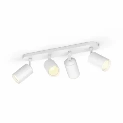 Plafonnier Philips Hue Fugato LED Blanc, 4 lumières, Changeur de couleurs
