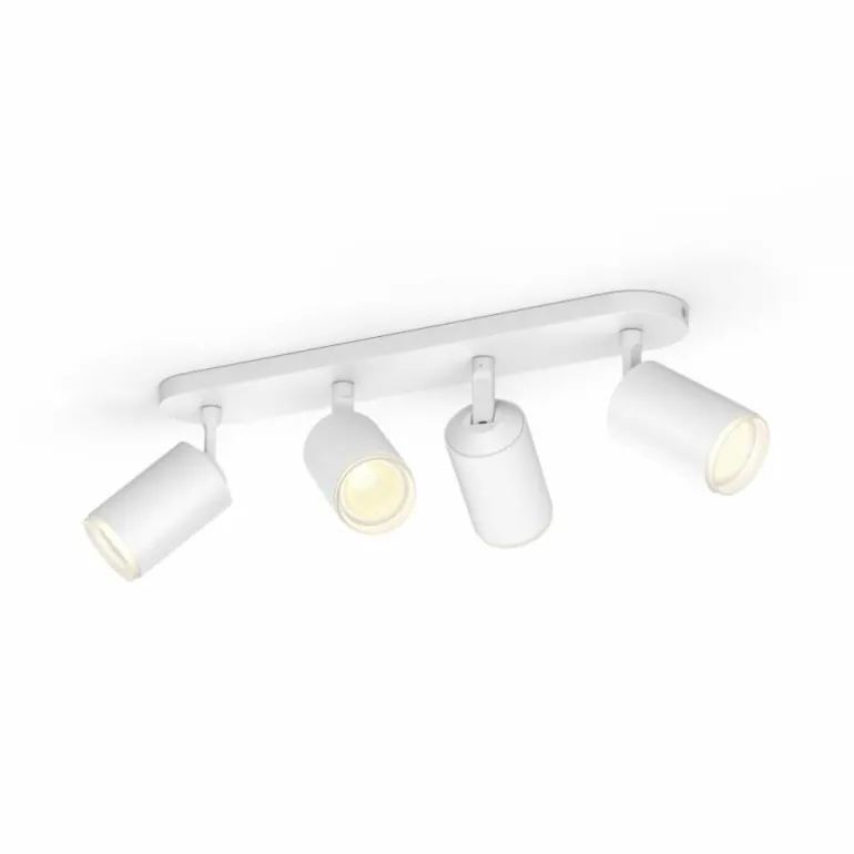 Plafonnier Philips Hue Fugato LED Blanc, 4 lumières, Changeur de couleurs