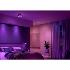 Plafonnier Philips Hue Fugato LED Noir, 1 lumière, Changeur de couleurs