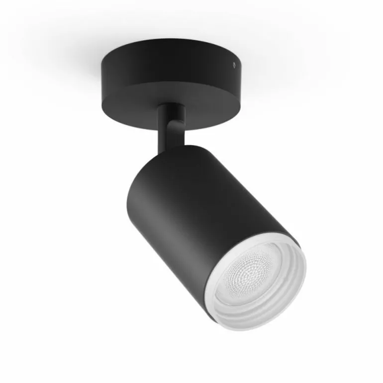 Plafonnier Philips Hue Fugato LED Noir, 1 lumière, Changeur de couleurs