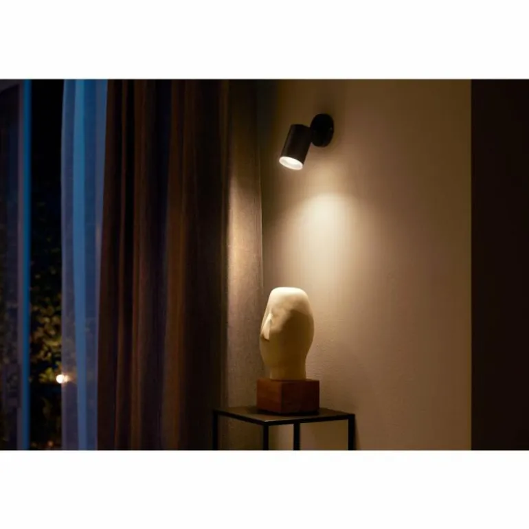 Plafonnier Philips Hue Fugato LED Noir, 1 lumière, Changeur de couleurs