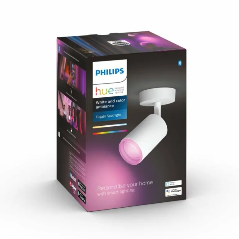 Plafonnier Philips Hue Fugato LED Blanc, 1 lumière, Changeur de couleurs