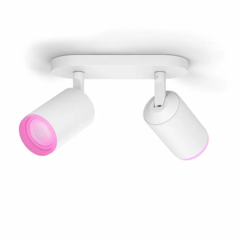Plafonnier Philips Hue Fugato LED Blanc, 2 lumières, Changeur de couleurs