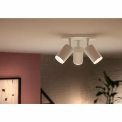 Plafonnier Philips Hue Fugato LED Blanc, 3 lumières, Changeur de couleurs