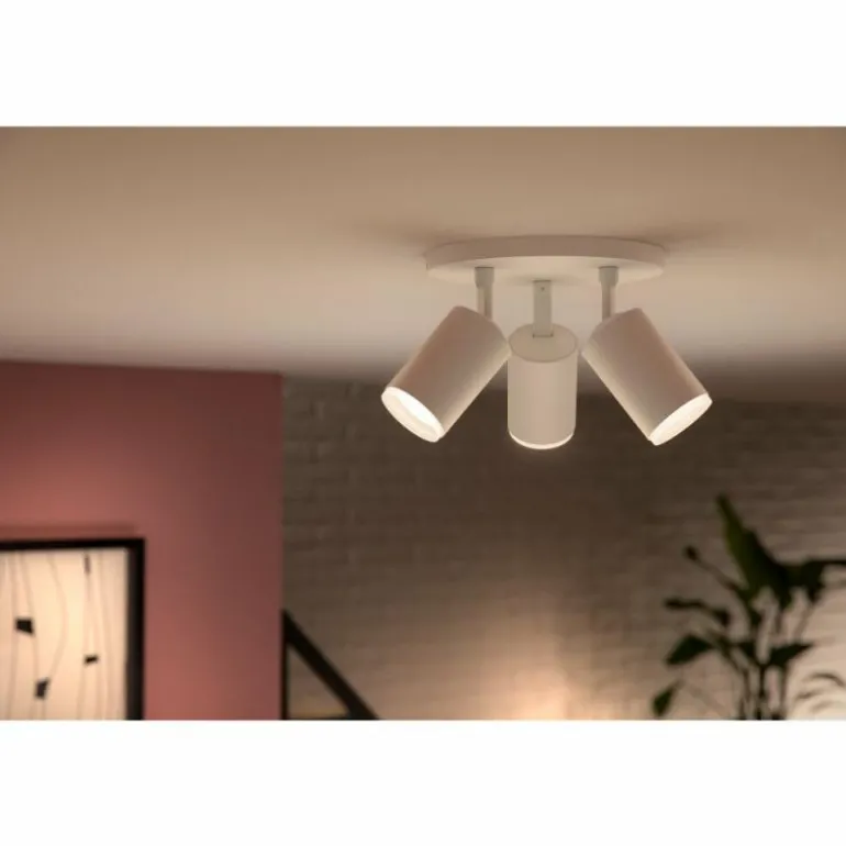 Plafonnier Philips Hue Fugato LED Blanc, 3 lumières, Changeur de couleurs