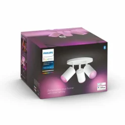 Plafonnier Philips Hue Fugato LED Blanc, 3 lumières, Changeur de couleurs