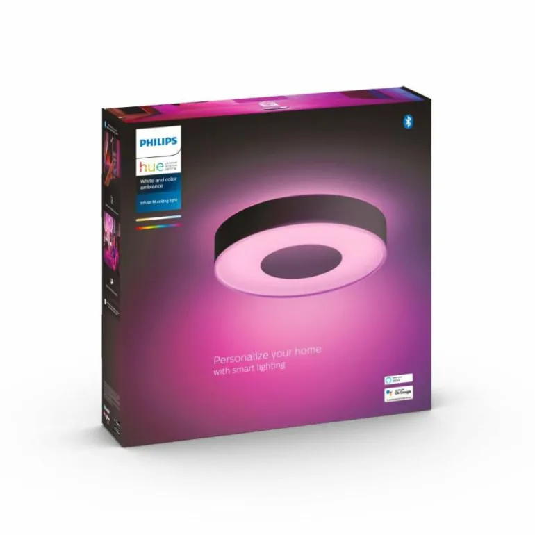 Plafonnier Philips Hue Infuse LED Noir, 1 lumière, Changeur de couleurs